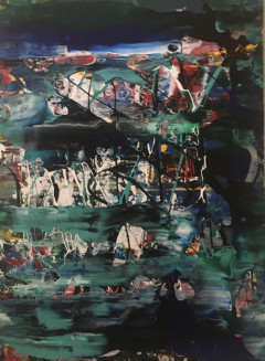 16x21 in mixed media on wall panel